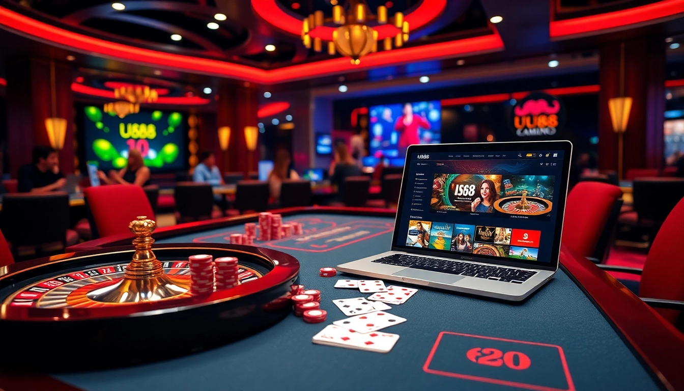 Experience thrilling gameplay at UU88 with vibrant casino tables and lively atmosphere.