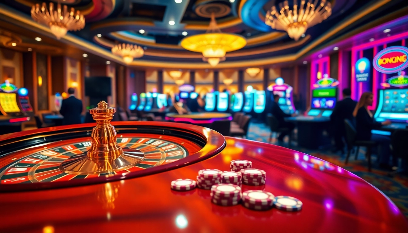 Experience thrilling gameplay at BONG88 with dynamic poker chips and a vibrant roulette wheel.