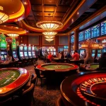 Experience thrilling games at FIVE88 Casino with vibrant slot machines and excited players.