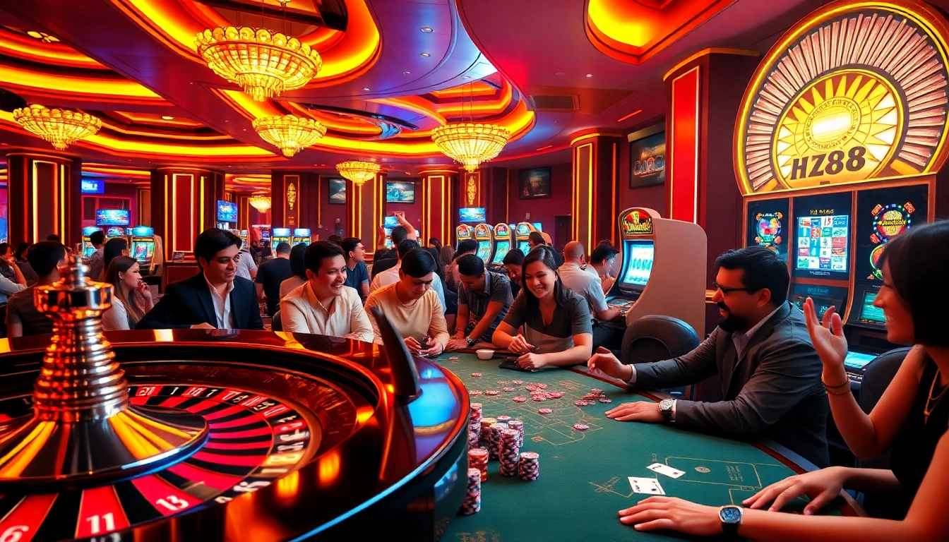 Experience thrilling moments at HZ88 casino with engaging games, vibrant atmosphere, and winning opportunities.
