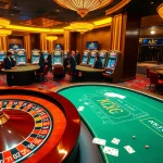 Experience high-stakes thrills at KJC with a vibrant casino environment featuring poker tables, roulette, and slot machines.