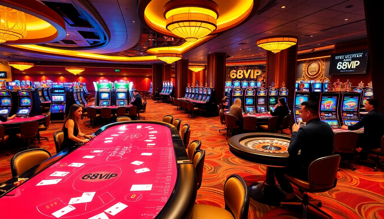 Experience the thrilling atmosphere of 68VIP casino with exciting games and vibrant surroundings.