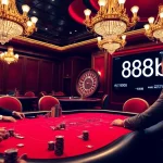 Engaging in high-stakes poker action at the luxurious casino featuring 888b.