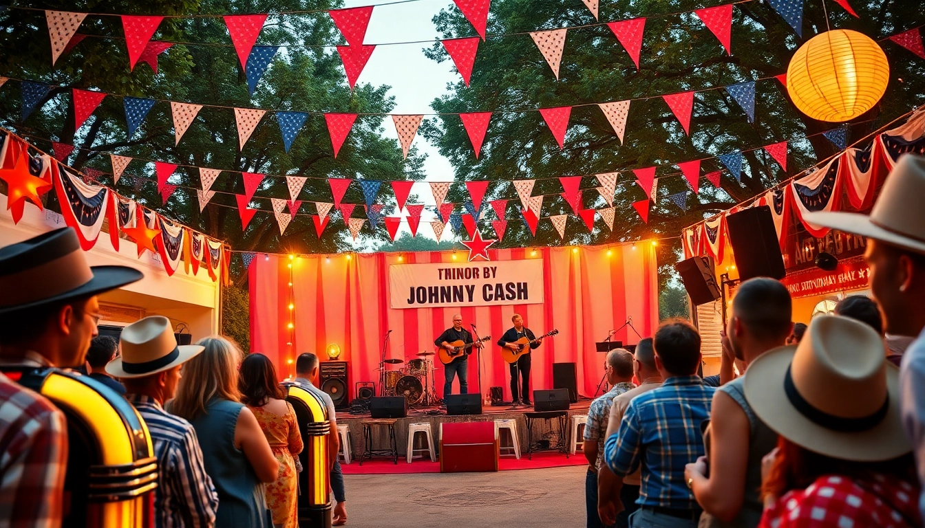 Experience the joyous celebration of Johnny Cash's birthday at johnnycashbirthday.com, featuring vibrant music and festive decor.