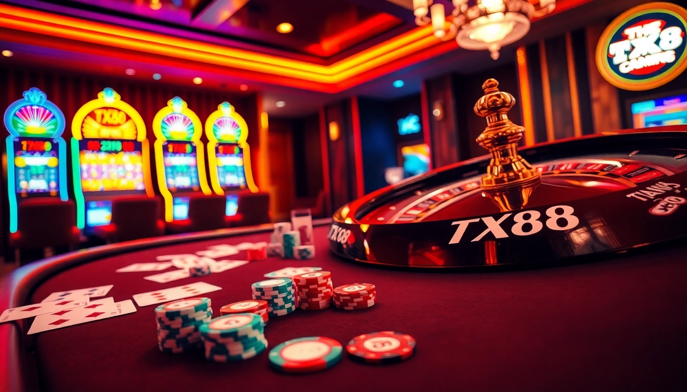 Experience thrilling bets and winning moments at TX88 casino with vibrant tables and exciting gameplay.