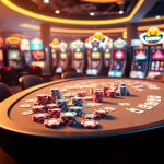 Experience the excitement of Luckywin with vibrant casino games and betting tables.