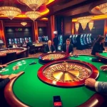 Exciting gameplay at the GO8 casino with elegant poker tables and roulette wheel.