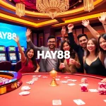 Experience thrilling online betting at HAY88 with vibrant casino visuals and excited players.