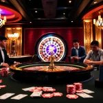Players enjoying a vibrant poker game scene at We88, showcasing excitement and luxury in online gambling.