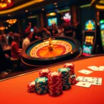 Engaging gaming experience at k8bet with vibrant casino elements and professional ambiance.