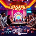 Players enjoy thrilling casino games at 33Win, with poker chips and a roulette wheel featuring prominently.