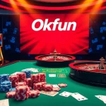 Experience thrilling gaming at Okfun with vibrant casino tables and exciting online interfaces.