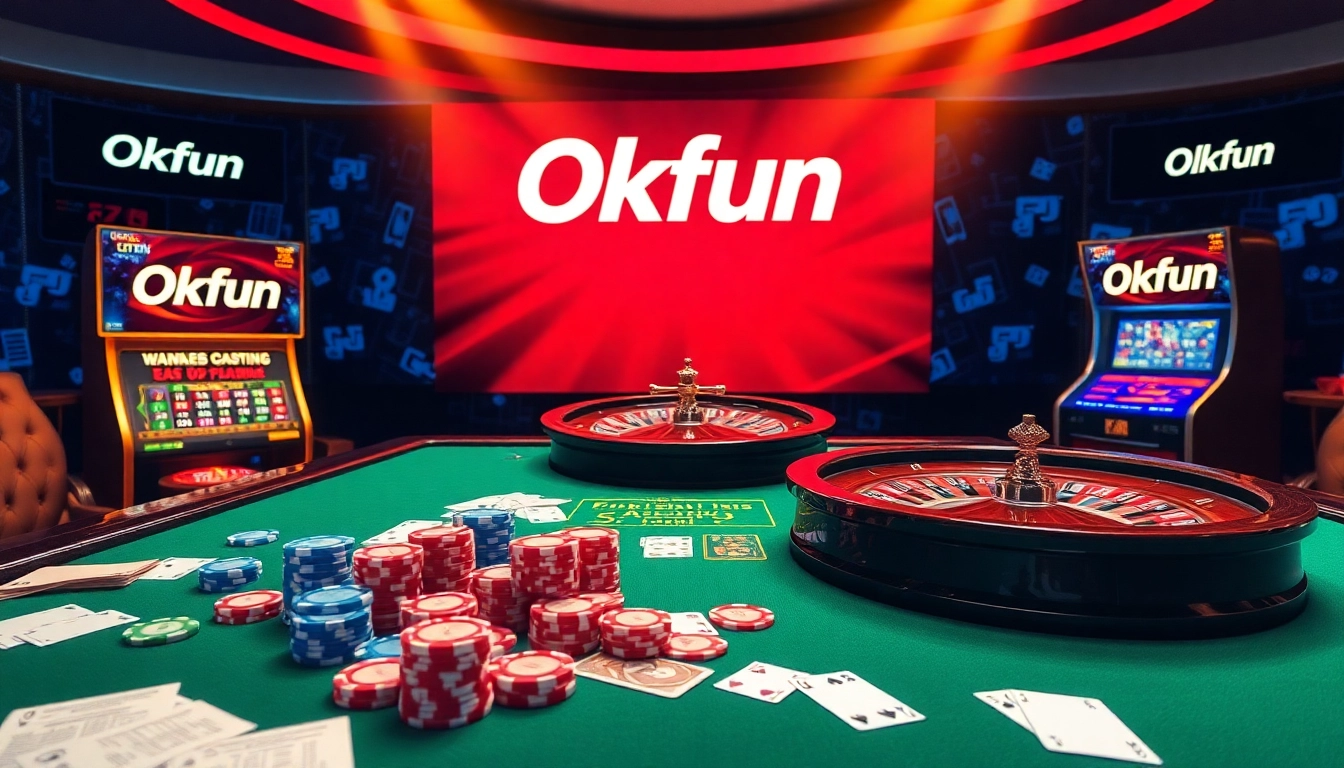 Experience thrilling gaming at Okfun with vibrant casino tables and exciting online interfaces.