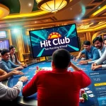 Tải HitClub app while enjoying games at a vibrant casino table with colorful chips and cards.