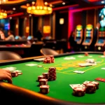 S8 casino gamers engaging in high-stakes poker with vibrant chips and cards.