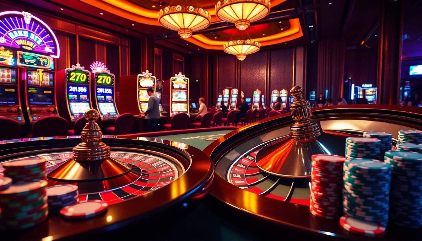 Experience the excitement of win55 with vibrant casino imagery showcasing poker and roulette.