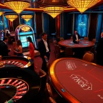 Gambling excitement at king88 casino with players enjoying roulette and slots.