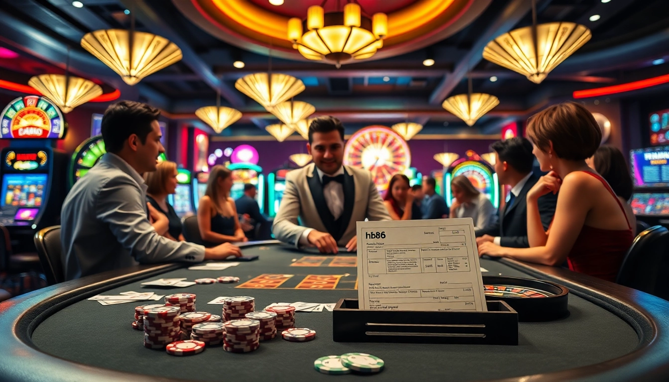 Experience high-stakes excitement at a luxurious hb88 casino poker table.