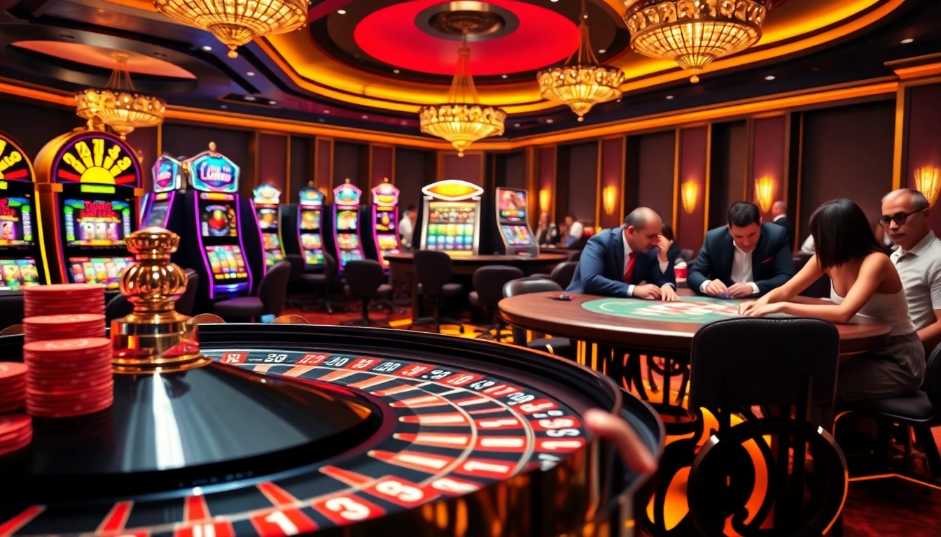 Trải nghiệm sự phấn khích của LUCK8 với các cược có mức cược cao tại một casino sang trọng.