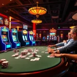 Exciting casino vibe showcasing tt88 poker table, slot machines, and roulette.
