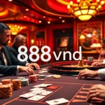 Experience the excitement of gambling with 888vnd chips at a casino table.