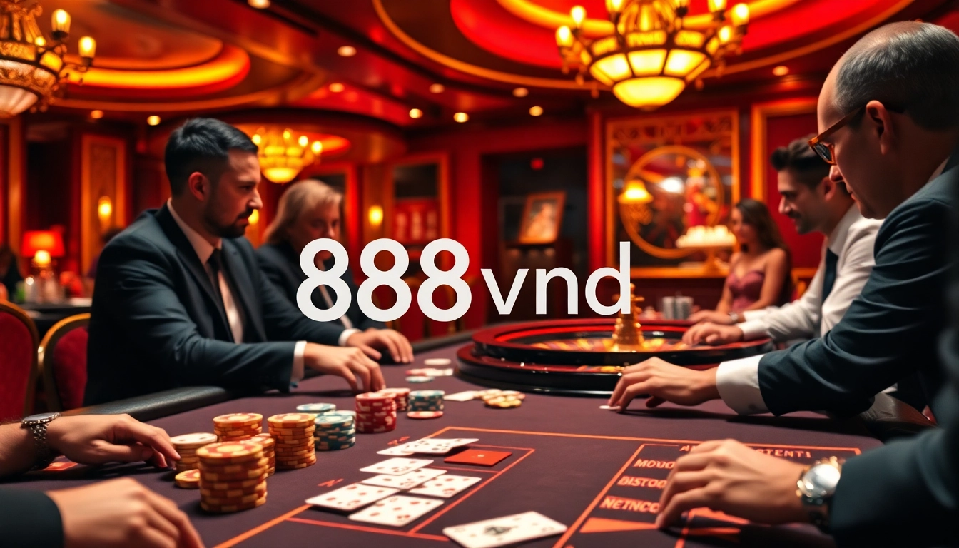 Experience the excitement of gambling with 888vnd chips at a casino table.