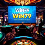 Engage with Win79 at a luxurious casino filled with vibrant gaming tables and excitement.