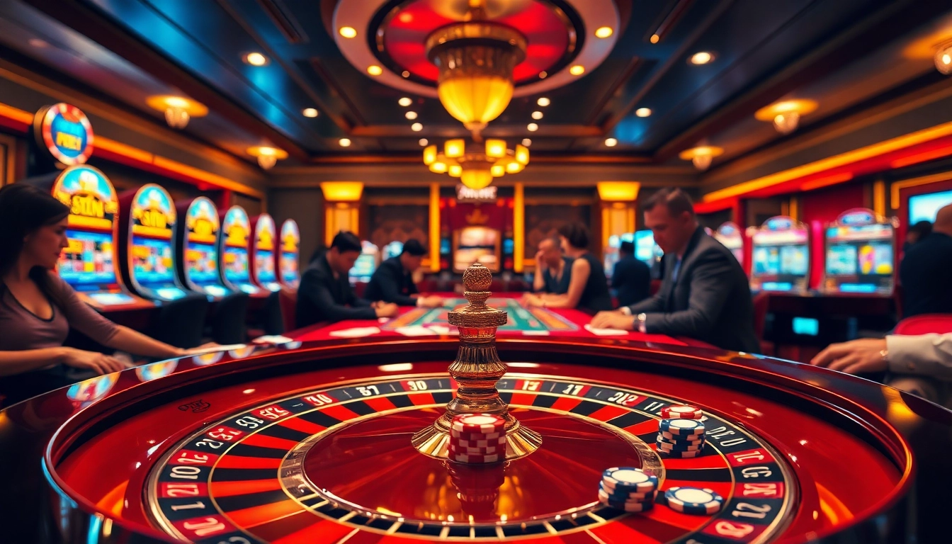 Engaged gamblers enjoying the thrilling games at 789BET casino, featuring roulette and poker.