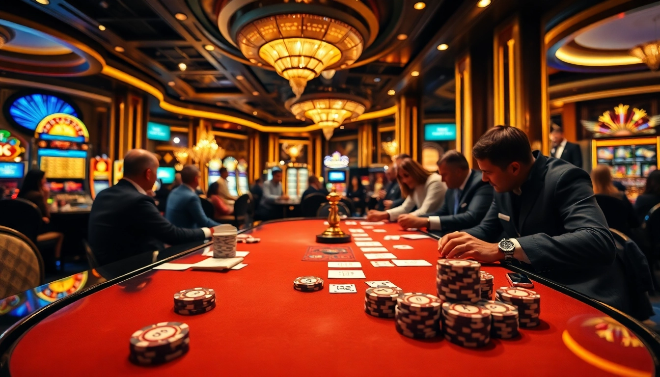 Players engaging in strategic gameplay at S8OK COM's luxurious casino tables.