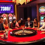 Engaged players enjoying gameplay at a 789f casino table in a luxurious casino setting.