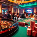 Experience winning with 79king at a luxurious casino featuring roulette and poker games.