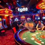 Experience the vibrant excitement of gambling at tg88 with lively tables and colorful slot machines.