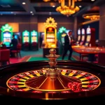 Jugadores de vvvbet disfrutando de una experiencia de casino emocionante en una mesa lujosa con fichas y cartas