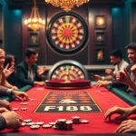 Experience thrilling gameplay at F168 with vibrant casino tables and excited players.