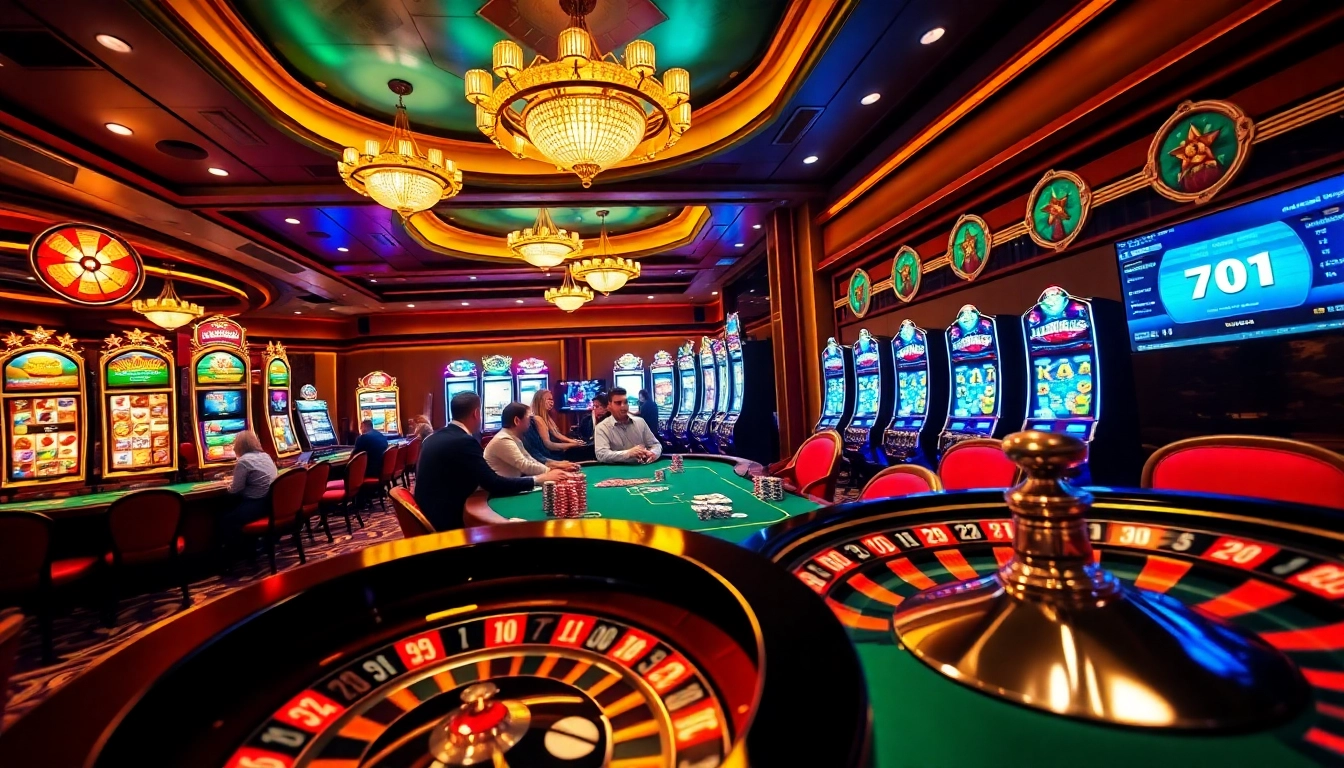 Experience the thrill of betting at FUN79 casino, featuring vibrant roulette and poker scenes.