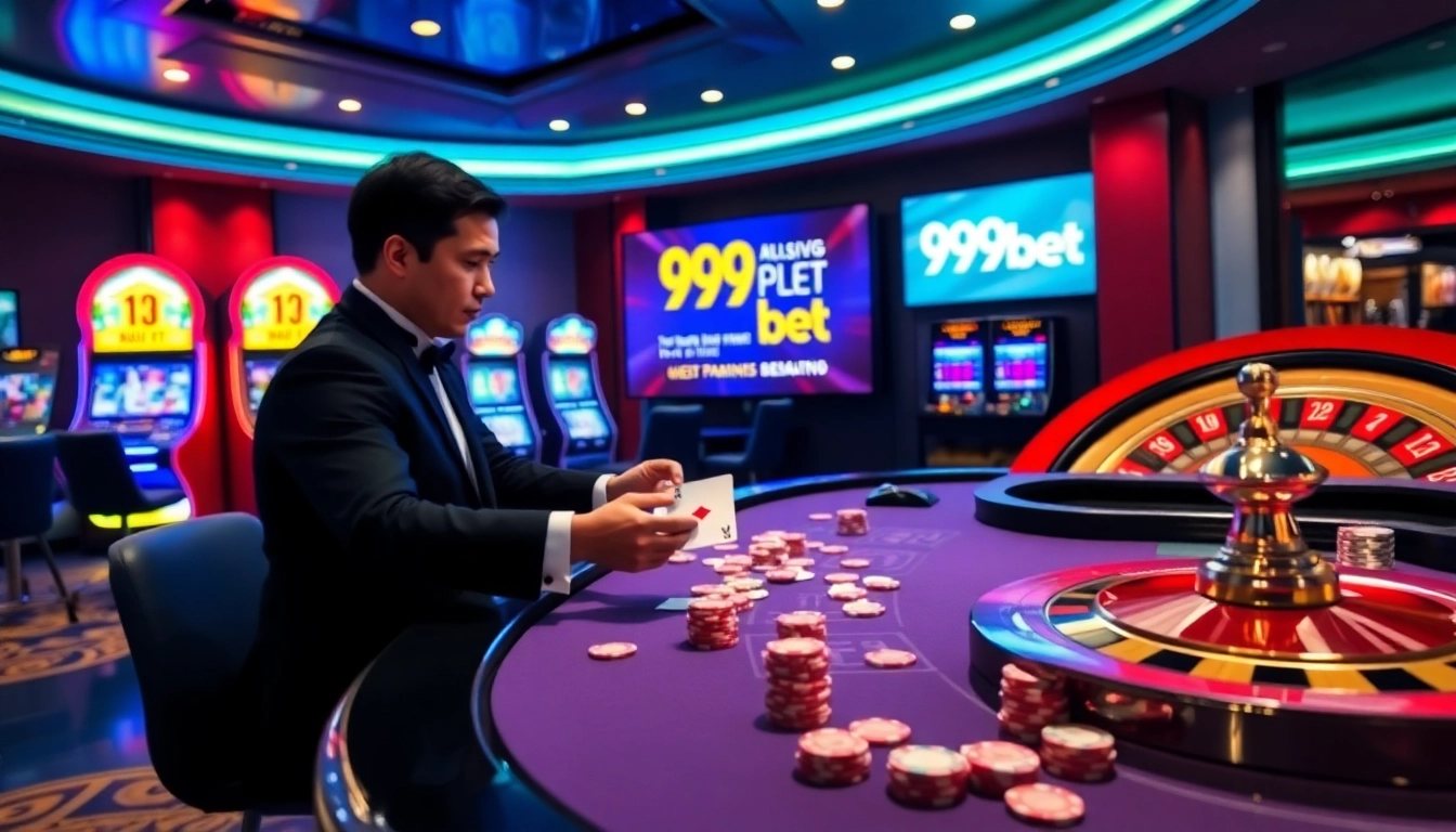Experience thrilling gameplay at 999bet with vibrant casino tables and exciting slot machines.