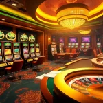 Experience exciting gameplay with max88 through vibrant casino visuals featuring slot machines and poker tables.