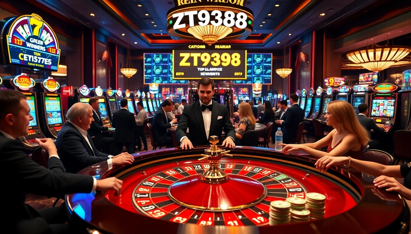 Players experiencing thrilling casino games at ZT9398, enjoying roulette with excitement and luxury.