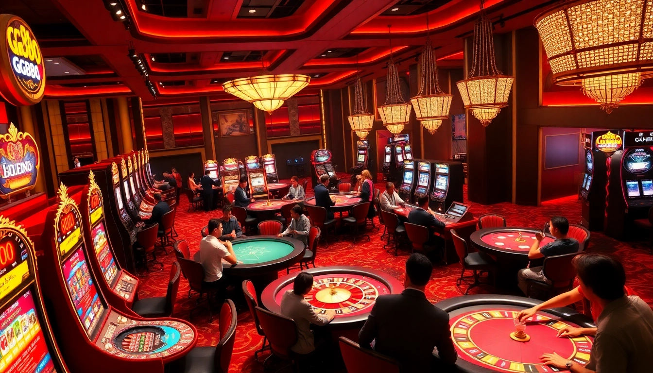 Experience the thrill of gaming at gg88.com with engaging casino tables and vibrant slot machines.