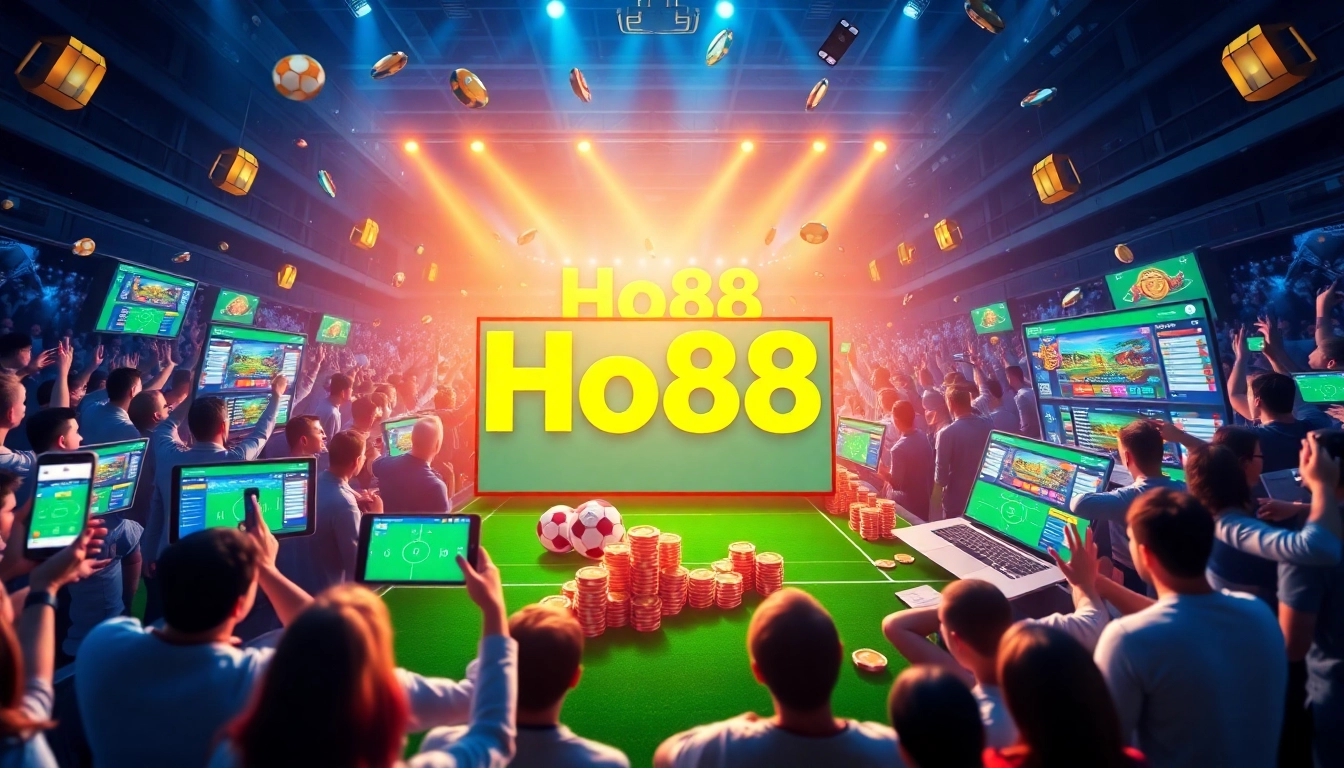 Exciting online betting experience at Ho88, featuring diverse players and modern devices.