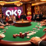 Players at an OK9 poker table experience a thrilling game night