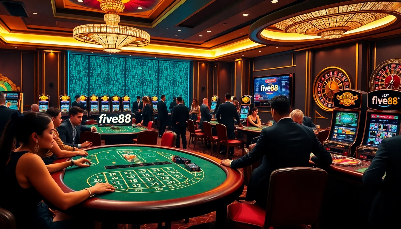 Experience five88's thrilling casino action at luxurious poker and slot tables.