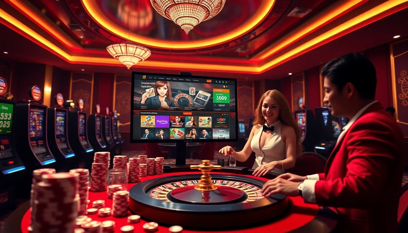 Experience excitement at https://xx88.host with engaging gambling visuals showcasing poker chips and roulette wheels.
