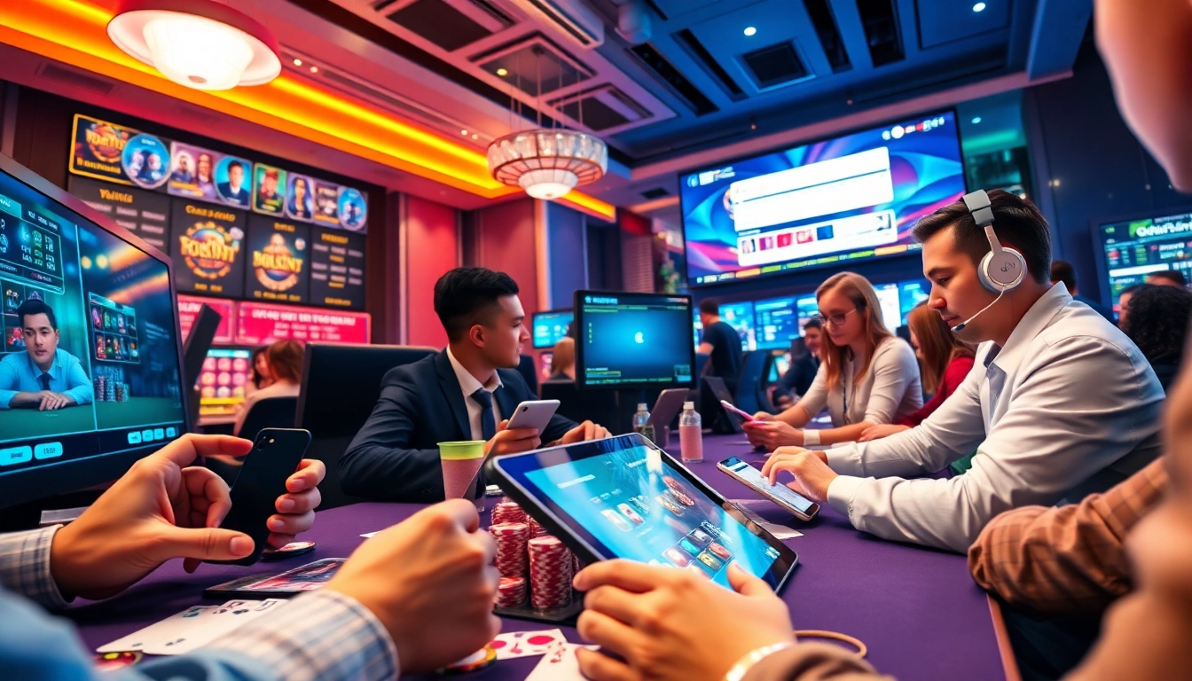 Engaging online gaming scene depicting 789P's exciting casino experience with 24/7 support.