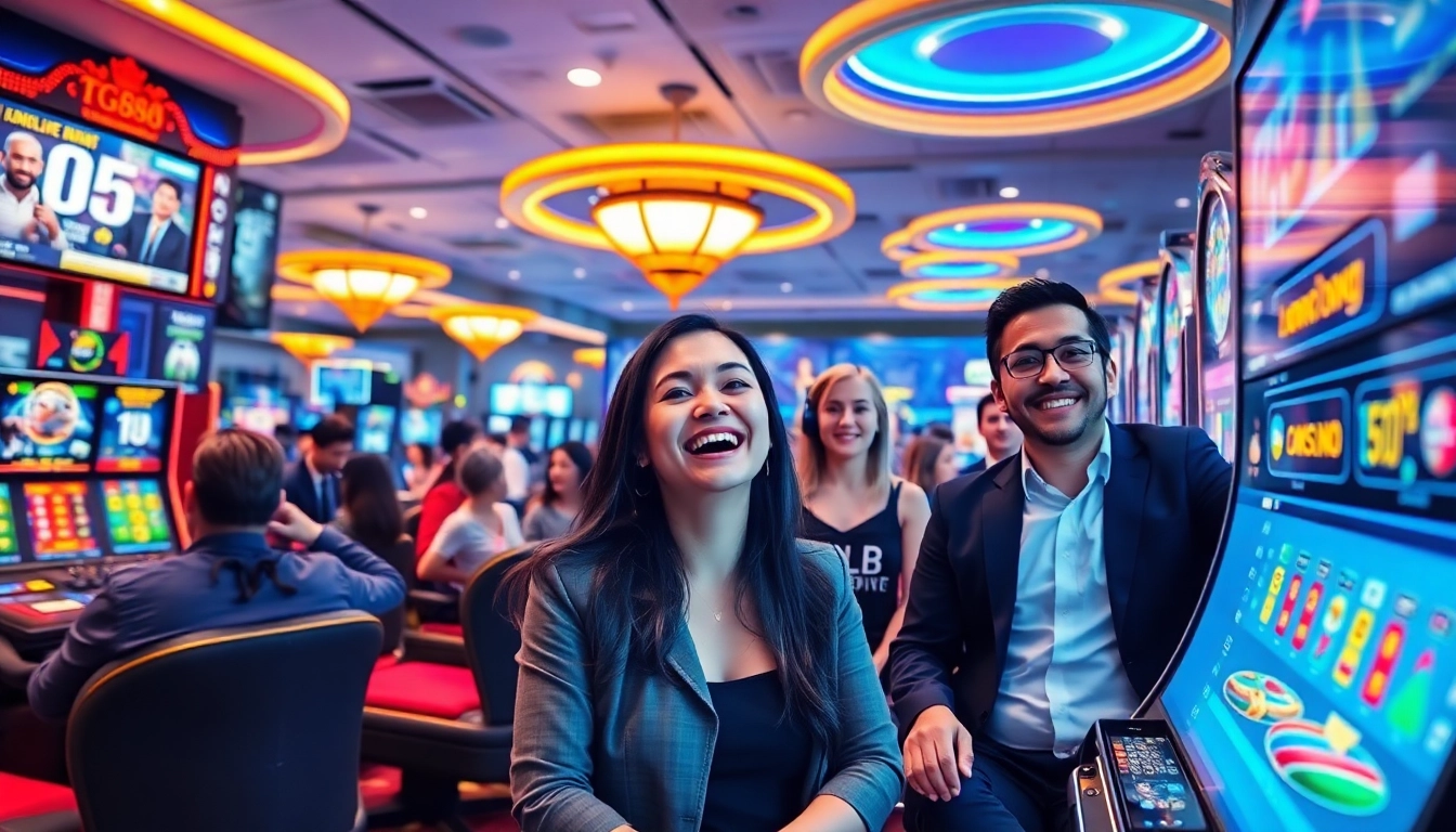 TG88 online gaming platform interface showcasing vibrant casino games and engaged players