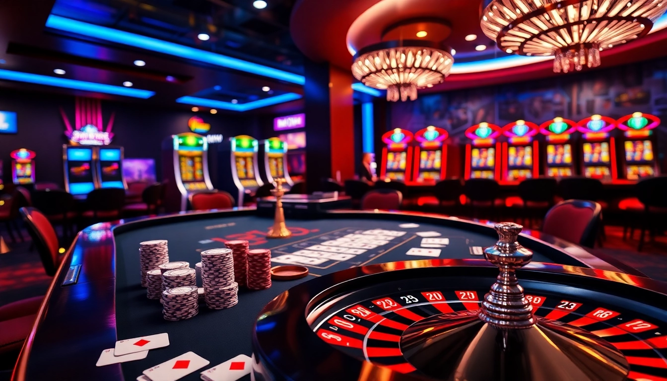 Engage in thrilling gameplay at https://www.jl55.club/ with a lively casino atmosphere featuring a roulette wheel and poker table.