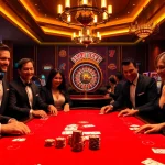 Immerse in the thrilling atmosphere of https://rr88.black/ with players engaged at a luxurious poker table.