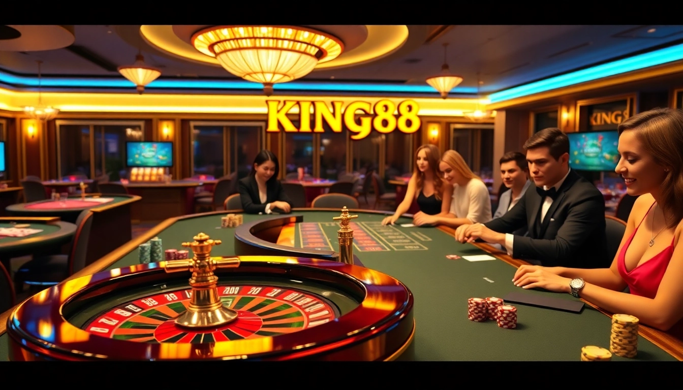 Experience the excitement of King88 as players engage with vibrant casino games and thrilling bets.