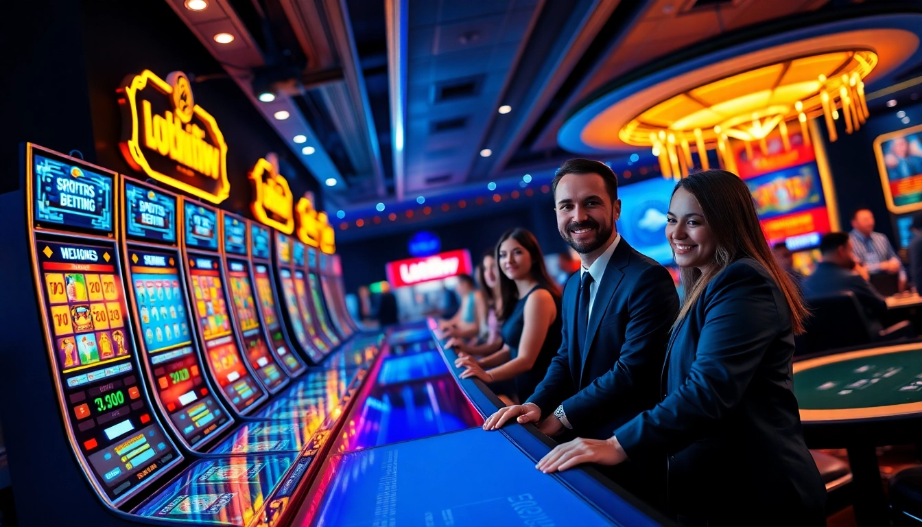 Exciting online gaming experience featuring Lauthaitv's modern casino interface with diverse players.