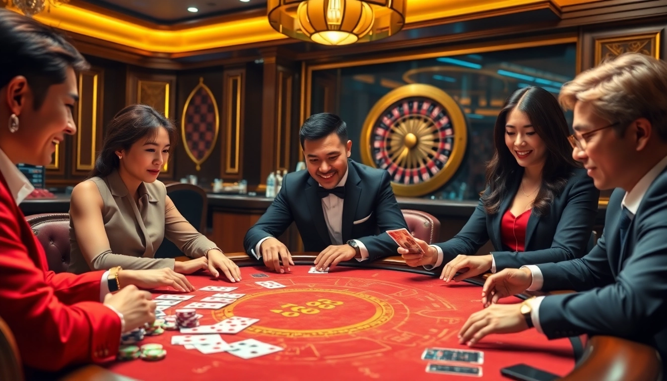 Winning players at the TA88 card table with vibrant chips and modern betting slips.